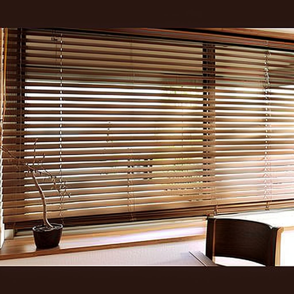 Wooden venetian blinds Cape Town warm walnut finish